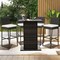 Costway Patio Wicker Barstools Bar Height Chairs W/ Cushions Backyard Off White